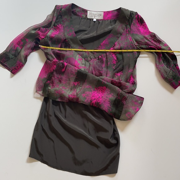 COPY - Rory Beca Silk Shirt Dress in size S, Half Sleeves V Scoop neckline, G… - Picture 7 of 13
